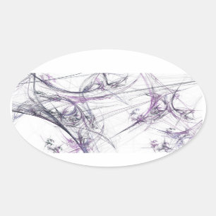 Spider Web Fractal Background Oval Sticker