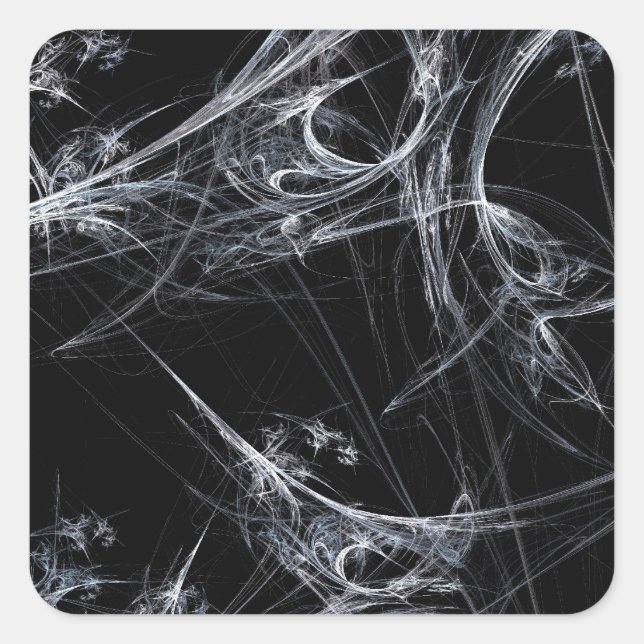 Spider Web Fractal Background Square Sticker (Front)