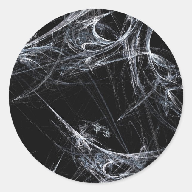 Spider Web Fractal BackgroundRound Sticker (Front)