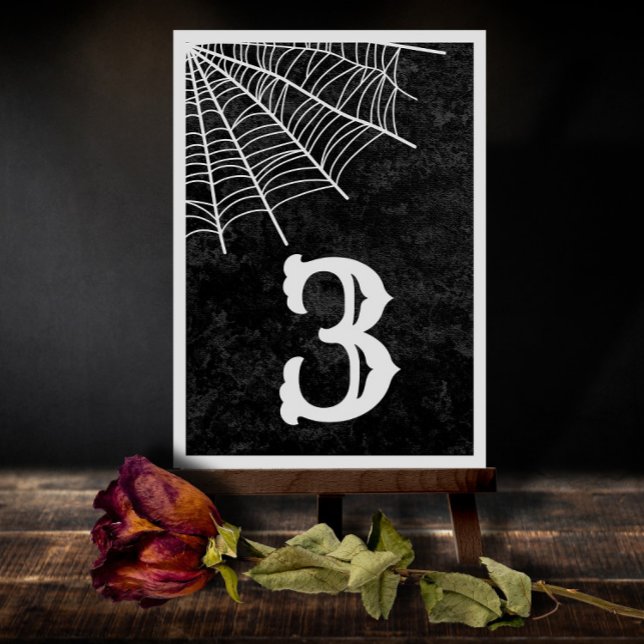 Spider Web Gothic Halloween Wedding Table Number (Creator Uploaded)
