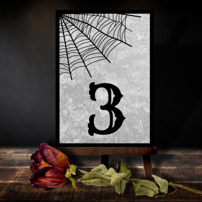 Spider Web Gothic Halloween Wedding Table Number (Creator Uploaded)
