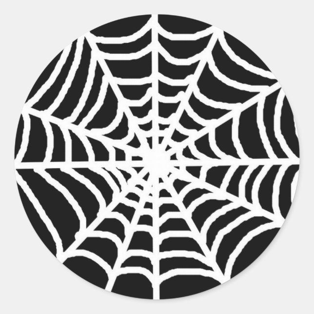 spider web halloween classic round sticker (Front)