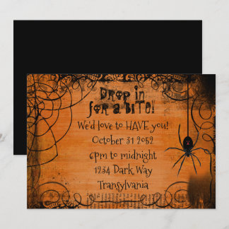 Spider Web Halloween Invitation