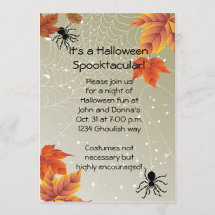 Spider Web Halloween Invitation