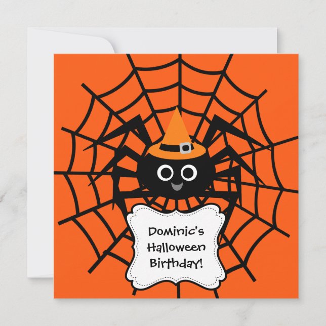Spider Web Halloween Party Invitation (Front)