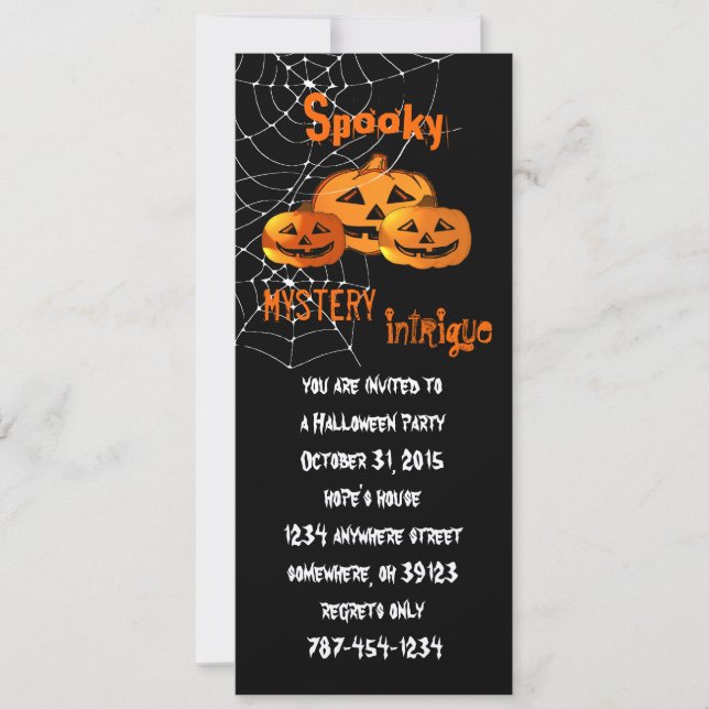 Spider Web  Halloween Party Invitations (Front)