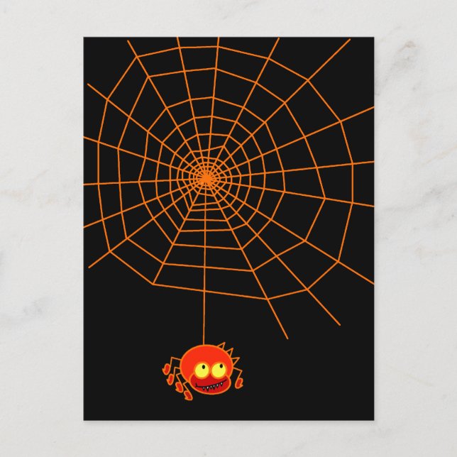 Spider Web Halloween Postcard (Front)