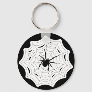 Spider Web Halloween Spooky Creepy Bug Design Key Ring
