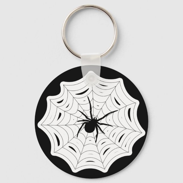 Spider Web Halloween Spooky Creepy Bug Design Key Ring (Front)
