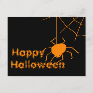 Spider Web Happy Halloween Postcard