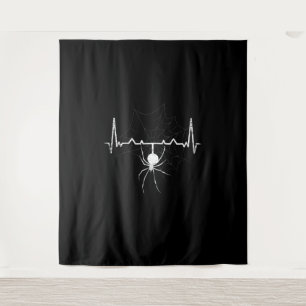 Spider Web Heartbeat Cobweb Spider Gift Tapestry