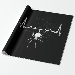 Spider Web Heartbeat Cobweb Spider Gift Wrapping Paper