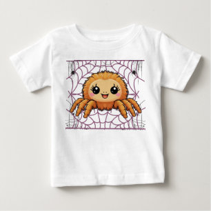 Spider Web Kawaii Print Baby T-Shirt