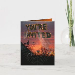 Spider Web Party Invitation Card