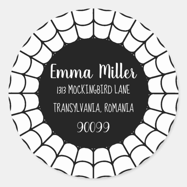 Spider Web Party Invitations  Classic Round Sticker (Front)