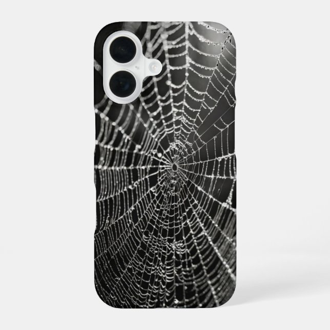 Spider Web Pattern Halloween iPhone 16 Case (Back)