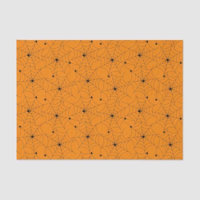 Spider Web Pattern On Orange Tissue Paper (Front)