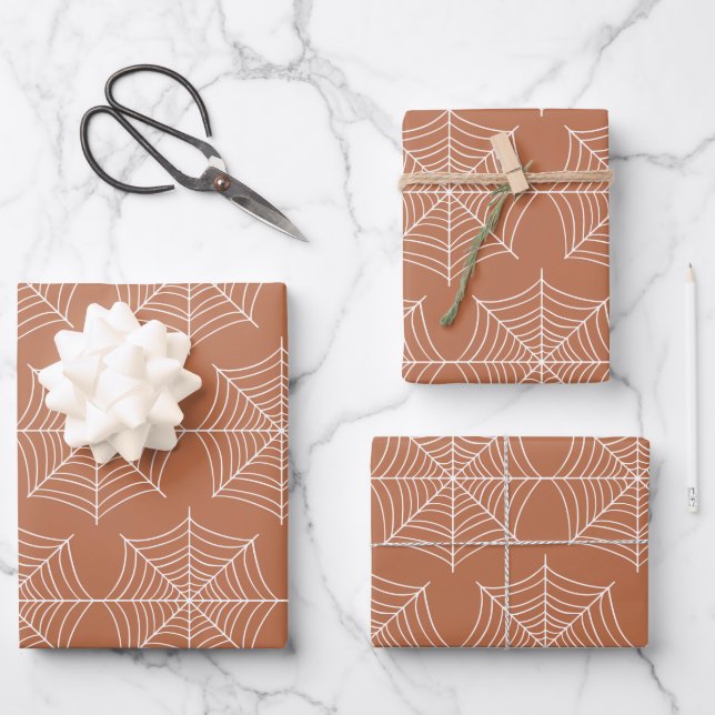Spider Web Pattern Wrapping Paper Sheet (Front)