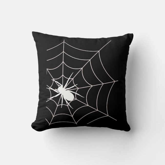 Spider Web Pregnancy Announcement Halloween Cushion (Front)