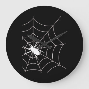 Spider Web Pregnancy Announcement Halloween Large Clock