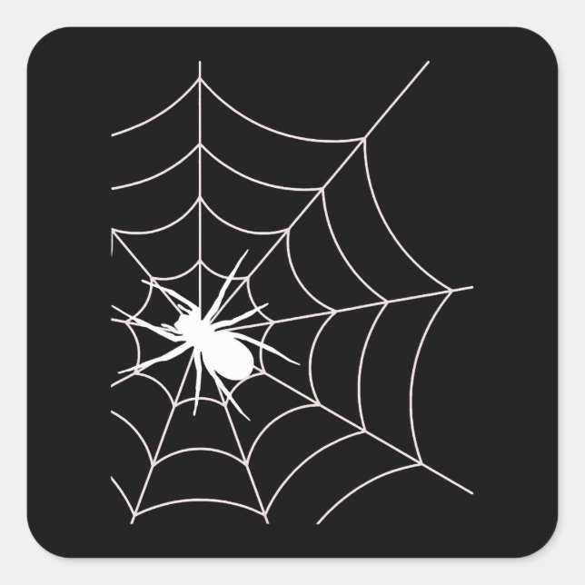 Spider Web Pregnancy Announcement Halloween Square Sticker (Front)