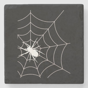 Spider Web Pregnancy Announcement Halloween Stone Coaster