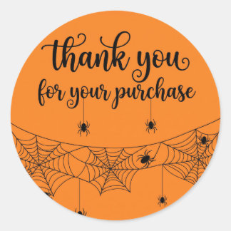 Spider Web Thank You For Your Purchase Sticker