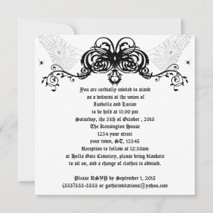 Spider Web Vines Goth Wedding Invitation