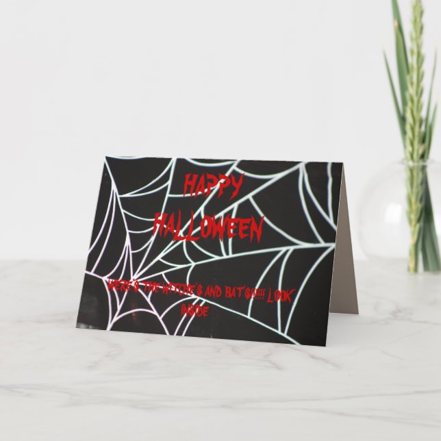 SPIDER WEB< WITCH AND BAT Card (Front)