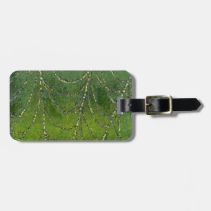 Spider Web With Dew Droplets Abstract Art Luggage Tag