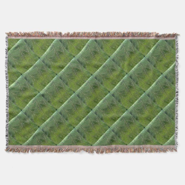 Spider Web With Dew Droplets Abstract Art Throw Blanket (Front)