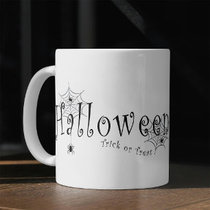 Spider webs and spiders over Halloween  Coffee Mug