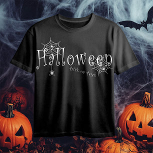 Spider webs and spiders over Halloween T-Shirt