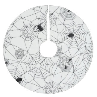 Spider Webs Halloween Pattern Brushed Polyester Tree Skirt