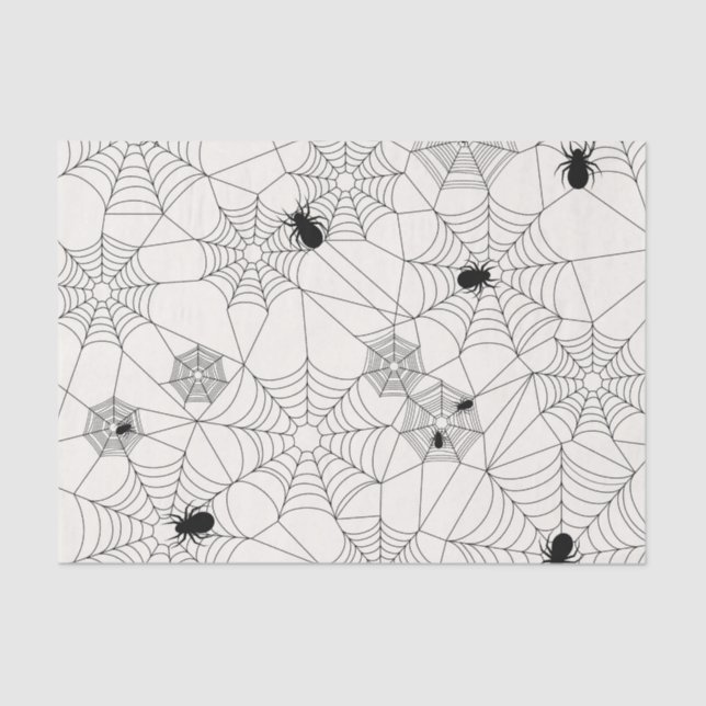 Spider Webs Halloween Pattern Tissue Paper (Front)