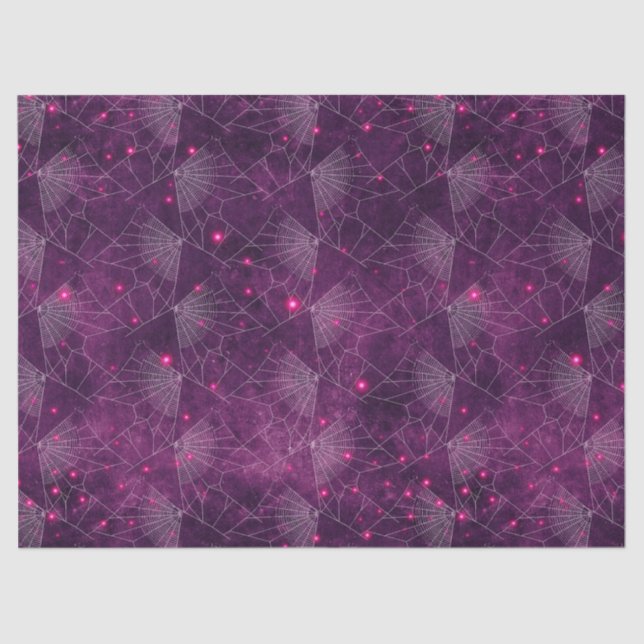 Spider Webs on Purple Decoupage Tissue Paper (Front)