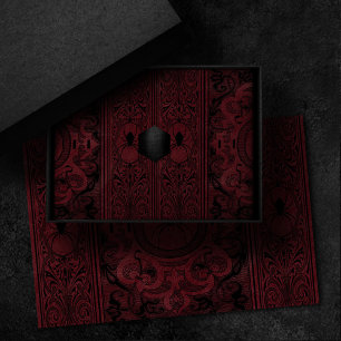 Spider Witch Dark Red Fantasy Spiderweb Flourish Tissue Paper