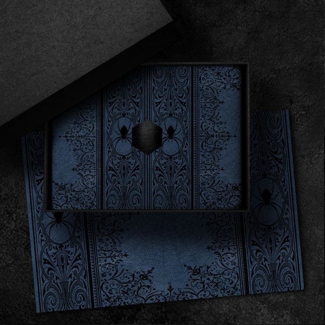 Spider Witch | Dusty Slate Blue Spiderweb Flourish Tissue Paper (Creator Uploaded)