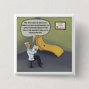 Spider With Arachnophobia In Therapy Funny 15 Cm Square Badge