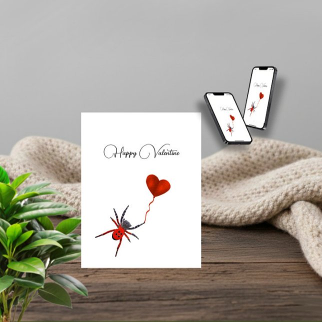Spider with balloon holiday card (Creator Uploaded)