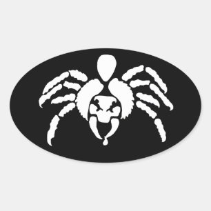 Spider With Venom on Fang Oval Sticker