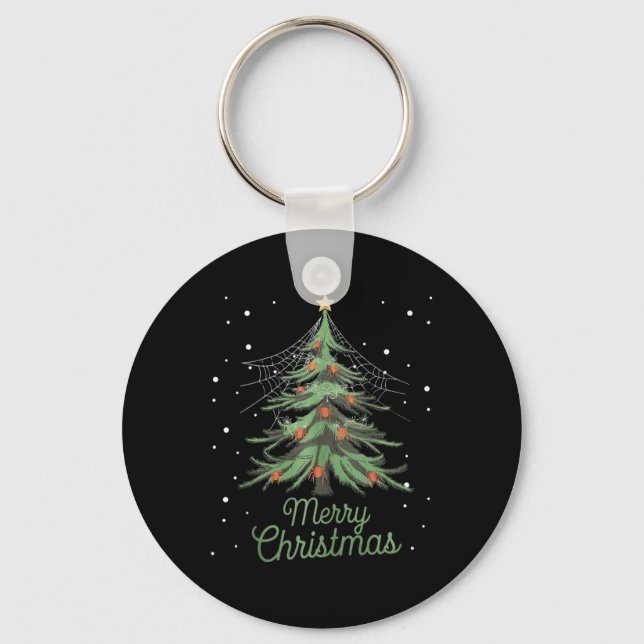 Spider Xmas Tree Spiders Christmas Tree  Key Ring (Front)
