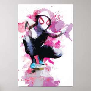 SpiderGwen  Splatter Art Poster