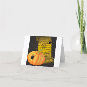 Spiders And Pumpkin Thank You Card