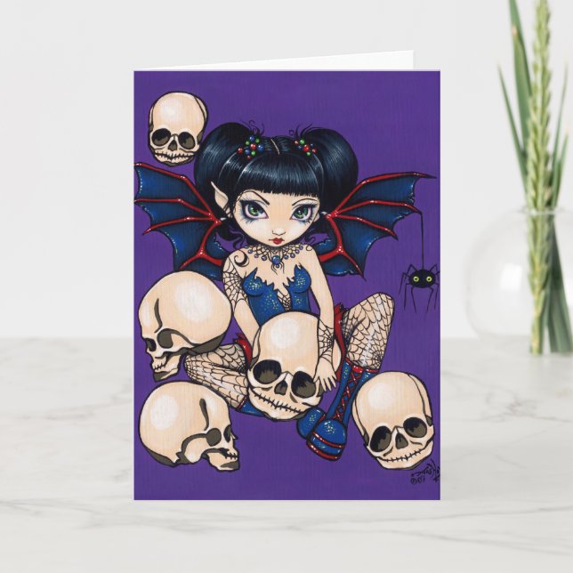 "Spiders and Skulls" Greeting Card (Front)