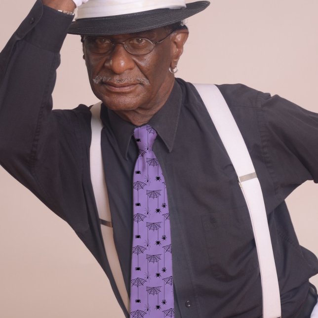 Spiders and Spider webs Halloween Purple Tie (Creator Uploaded)