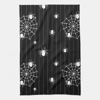 Spiders and web background tea towel