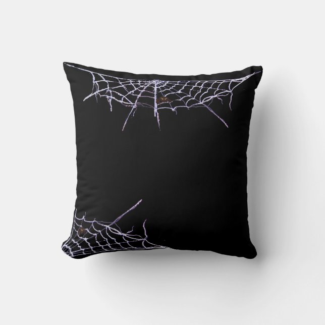 Spiders and Webs Throw Pillow (Front)
