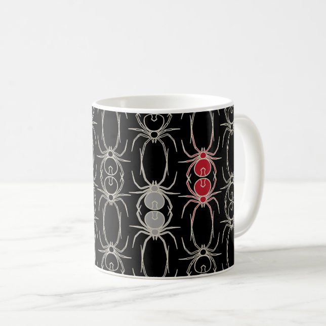 Spiders - Bat Black and Bone White Coffee Mug (Front Right)