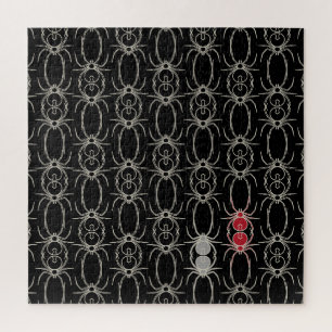 Spiders - Bat Black and Bone White Jigsaw Puzzle